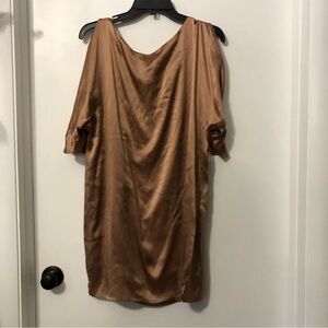 Laundry by Design Metallic Gold Silky Dress 6‎